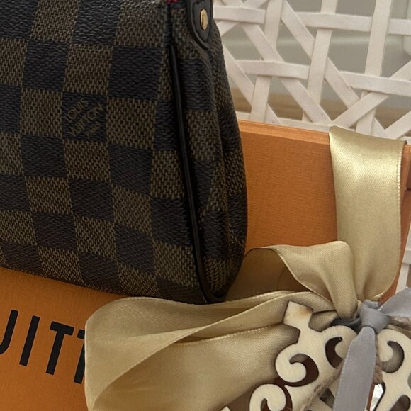 Louis Vuitton Pochette Eva with box, dust bag, gift wrap Damier Ebene - Picture 8 of 12